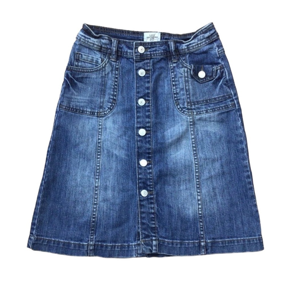 L.o.g.g. Jeans skirt  4 Label of graded goods stretchy denim pockets A-line H&M